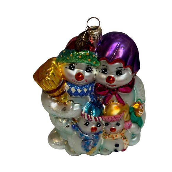 Christopher Radko 2000 Ornament Winter Portrait Family Snowman Blown Glass - Picture 1 of 9